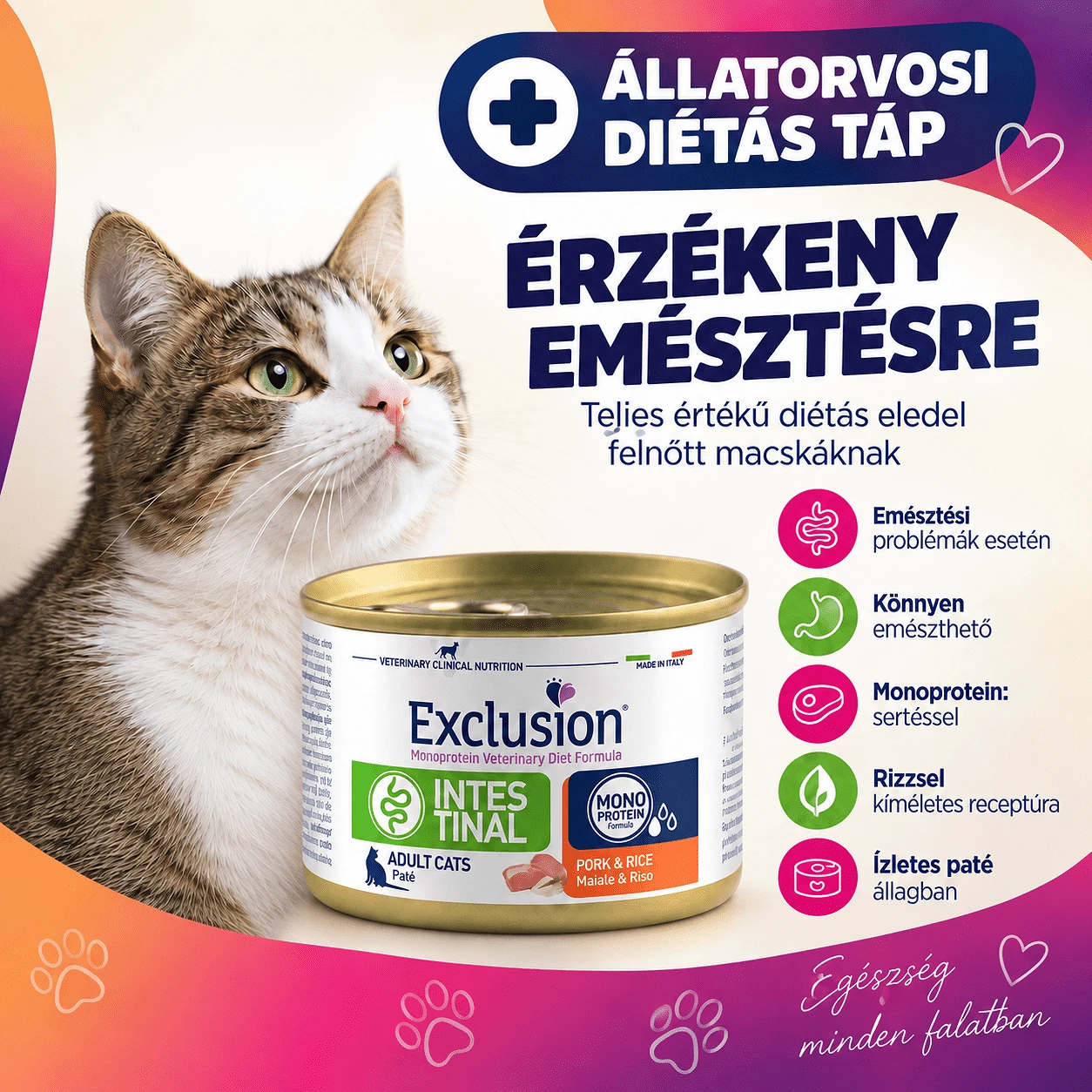 Exclusion állatorvosi diétás eledelek