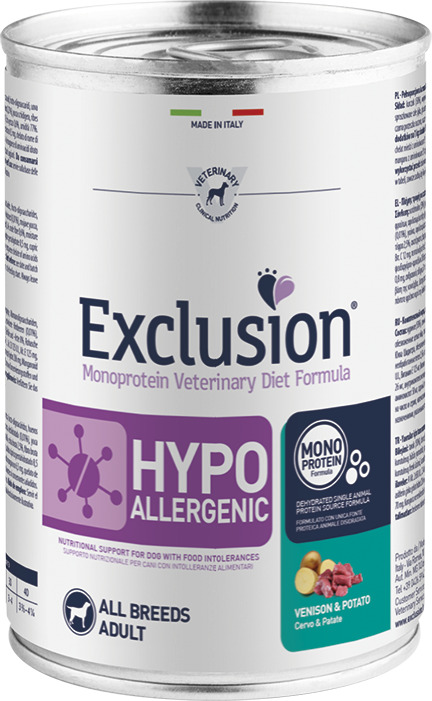 Exclusion Dog Hypoallergenic Venison & Potato conservă