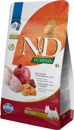 N&D Dog Grain Free Adult Mini sütőtök, fürj & gránátalma 2 kg