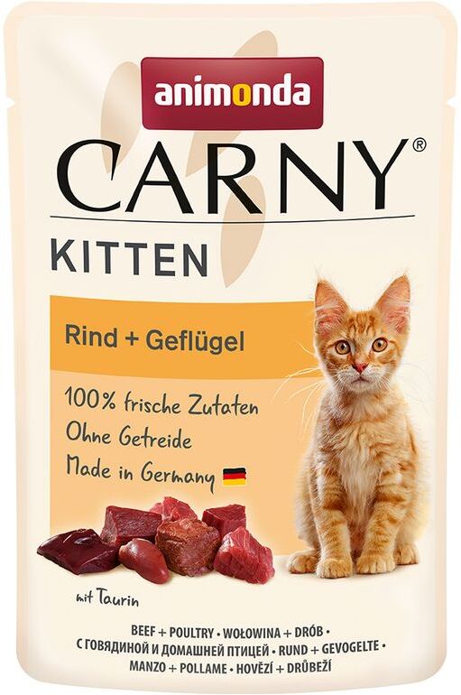 Animonda Carny Kitten pliculeț cu carne de vită, vițel și pui pentru pisoi
