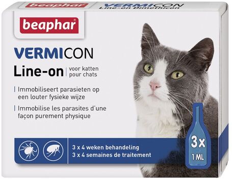 Beaphar Vermicon Cat Line-on Spot-on | Rácsepegtető oldat macskáknak élősködők ellen
