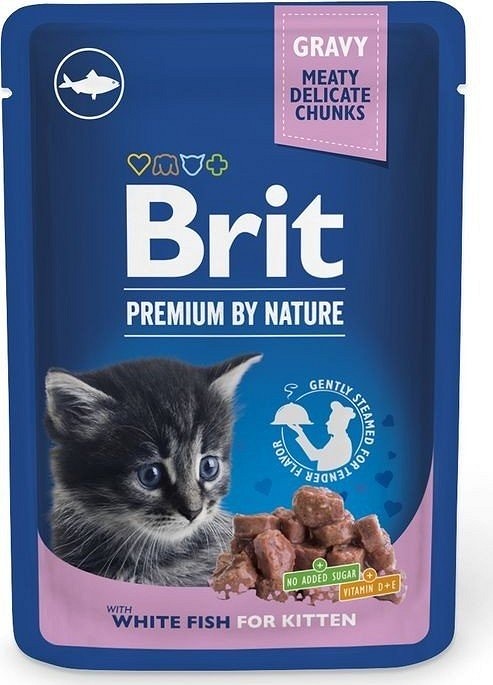 Brit Premium Kitten plic cu pește alb 100 g