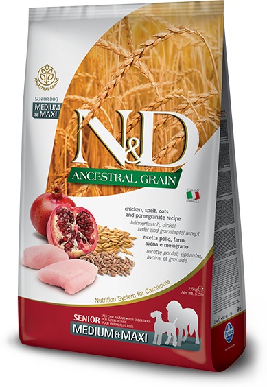 N&D Dog Senior Medium & Maxi Chicken & Pomegranate Low Grain