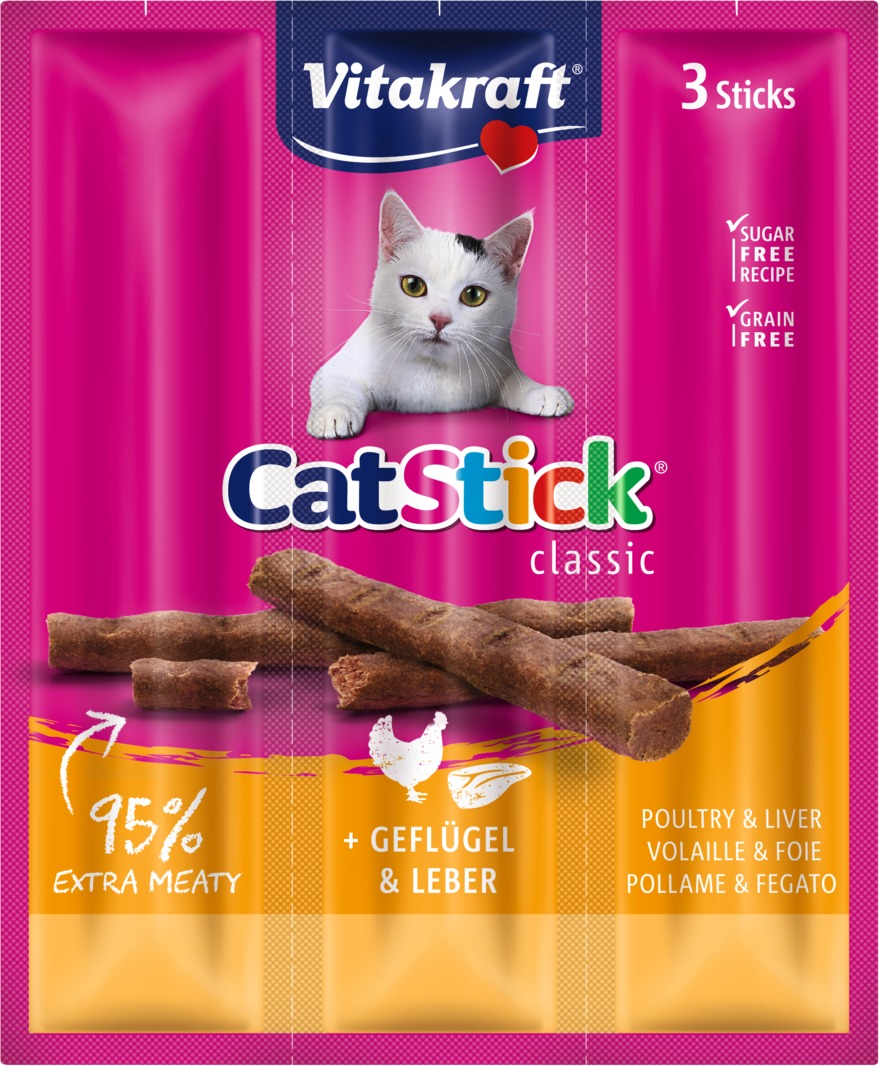 Vitakraft Cat Stick Mini pui și ficat