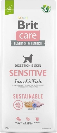 Brit Care Dog Sustainable Sensitive fehér hal és rovarfehérje