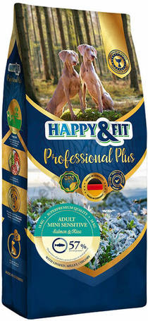 Happy&Fit Professional Plus Adult Mini Sensitive Salmon & Rice hipoallergén táp felnőt kistestű kutyáknak