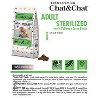 Chat & Chat Adult Sterilized White Meat Poultry | Szárnyashúsos táp ivartalanított macskáknak Olaszországból #2