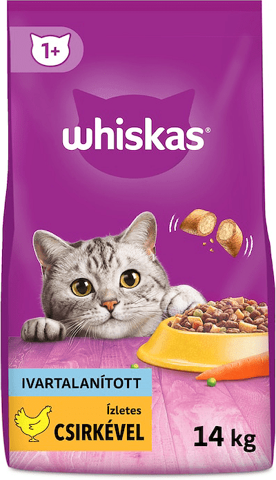 Whiskas Sterile - Hrană uscată pentru pisici sterilizate, cu pui