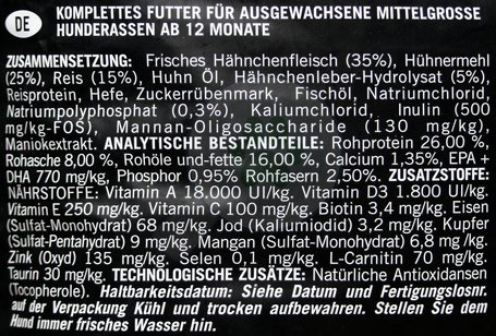 Visán Optimanova Dog Adult Medium Chicken & Rice | Közepes testű felnőtt kutyáknak