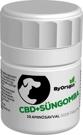ByOrigin CBD és süngomba tartalmú tabletta kutyáknak és macskáknak (50 db tabletta)