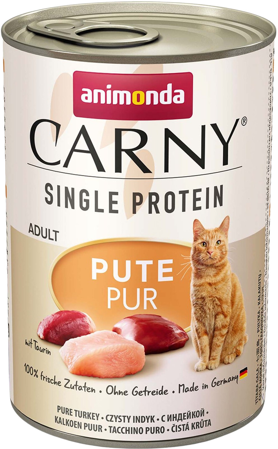 Animonda Carny Single Protein - Conservă cu carne pură de curcan pentru pisici