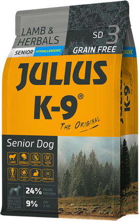 Julius-K9 GF Hypoallergenic Senior Lamb & Herbals | Táp idős kutyáknak bárányhússal és gyógynövényekkel