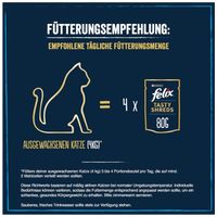 Felix Tasty Shreds vegyes válogatás - Marha, csirke, lazac és tonhal tépett falatok szószban macskáknak - Multipack #2