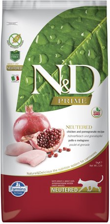 N&D Prime Cat Adult Chicken & Pomegranate Neutered Grain Free | Száraztáp ivartalanított macskáknak