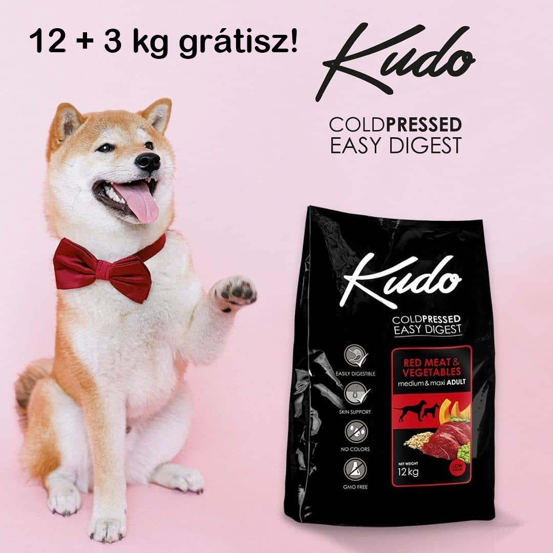 Kudo Adult Medium & Maxi Red Meat & Vegetables Low Grain - Hrană uscată pentru câini de talie medie și mare - zoom
