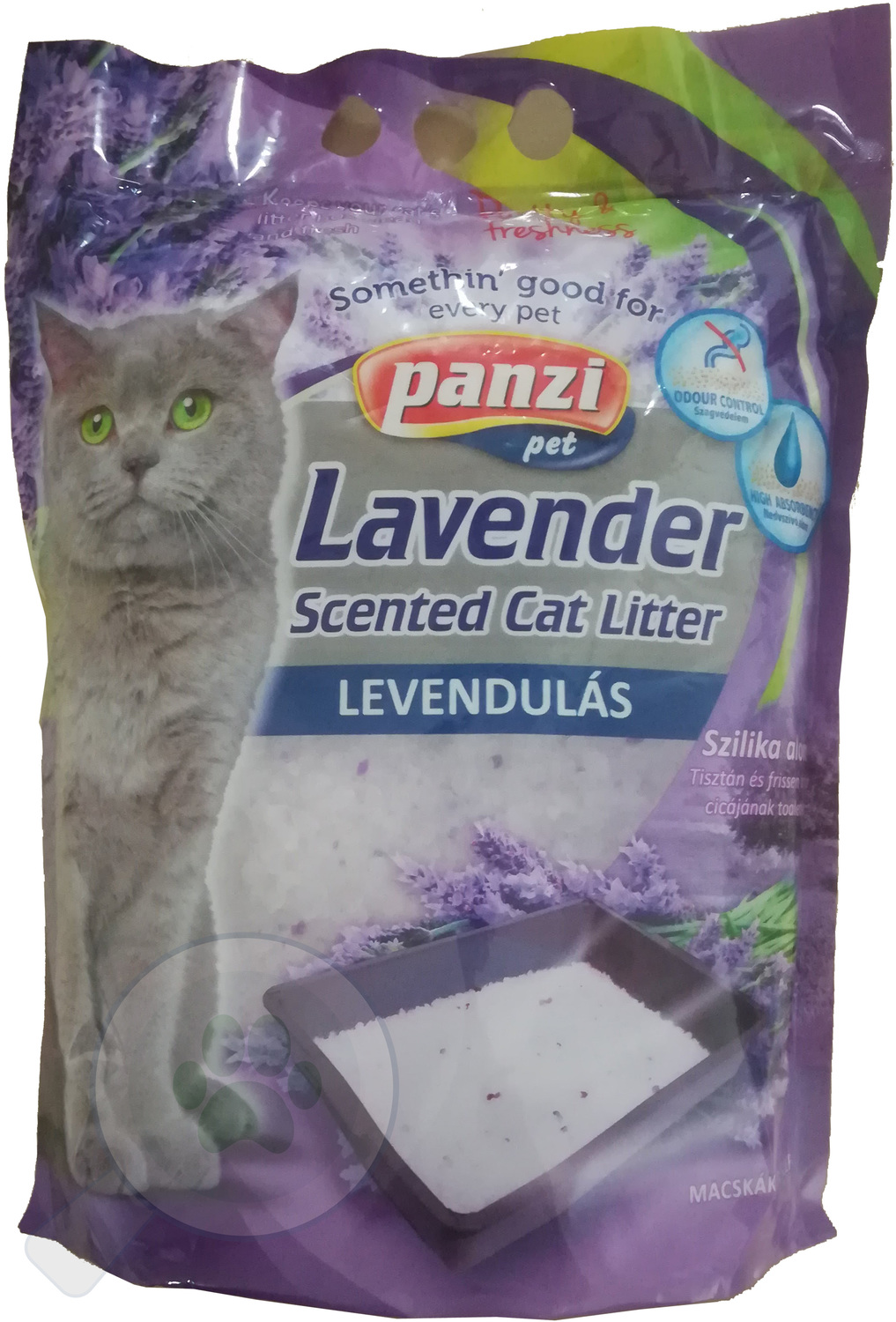 Panzi nisip silicat pentru pisici cu aromă de lavandă