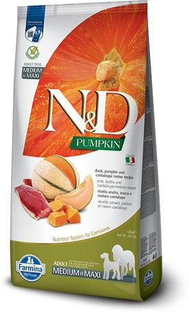 N&D Dog Grain Free Adult Medium/Maxi sütőtök, kacsa & áfonya szuperprémium kutyatáp