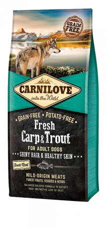 CarniLove Fresh Adult Dog Hair & Healty Skin - Kutyatáp ponttyal és pisztránggal a fényes és ragyogó szőrért.