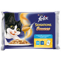 Felix Sensations Sauces halas válogatás (fekete tőkehal, szardínia) ízletes szószban - Multipack (4 x 100 g) Felix Sensations Sauces halas válogatás (fekete tőkehal, szardínia) ízletes szószban - Multipack (4 x 100 g)