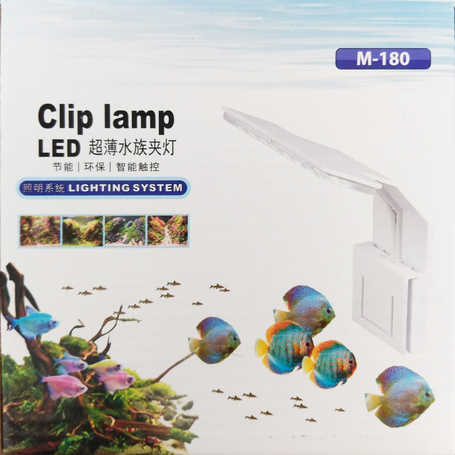 M-180 fehér/kék fényű mini akváriumi LED lámpa 15-25 cm-es akváriumokhoz