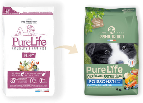Pro-Nutrition Pure Life Puppy Mini & Medium hipoallergén táp, lazaccal és fehér hallal | Kölyökkutyáknak