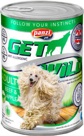 Panzi GetWild Dog Adult Beef & Apple konzerv
