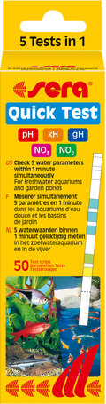 Sera Quick Test - Akváriumi gyorteszt (pH, KH, GH, NO3, NO2)