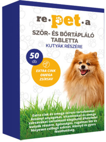 Re-pet-a szőr-, bőrtápláló tabletta kutyáknak