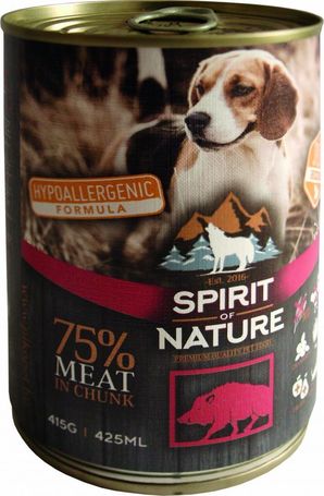 Spirit of Nature Dog vaddisznóhúsos konzerv kutyáknak | Hipoallergén eledel minőségi hústartalommal