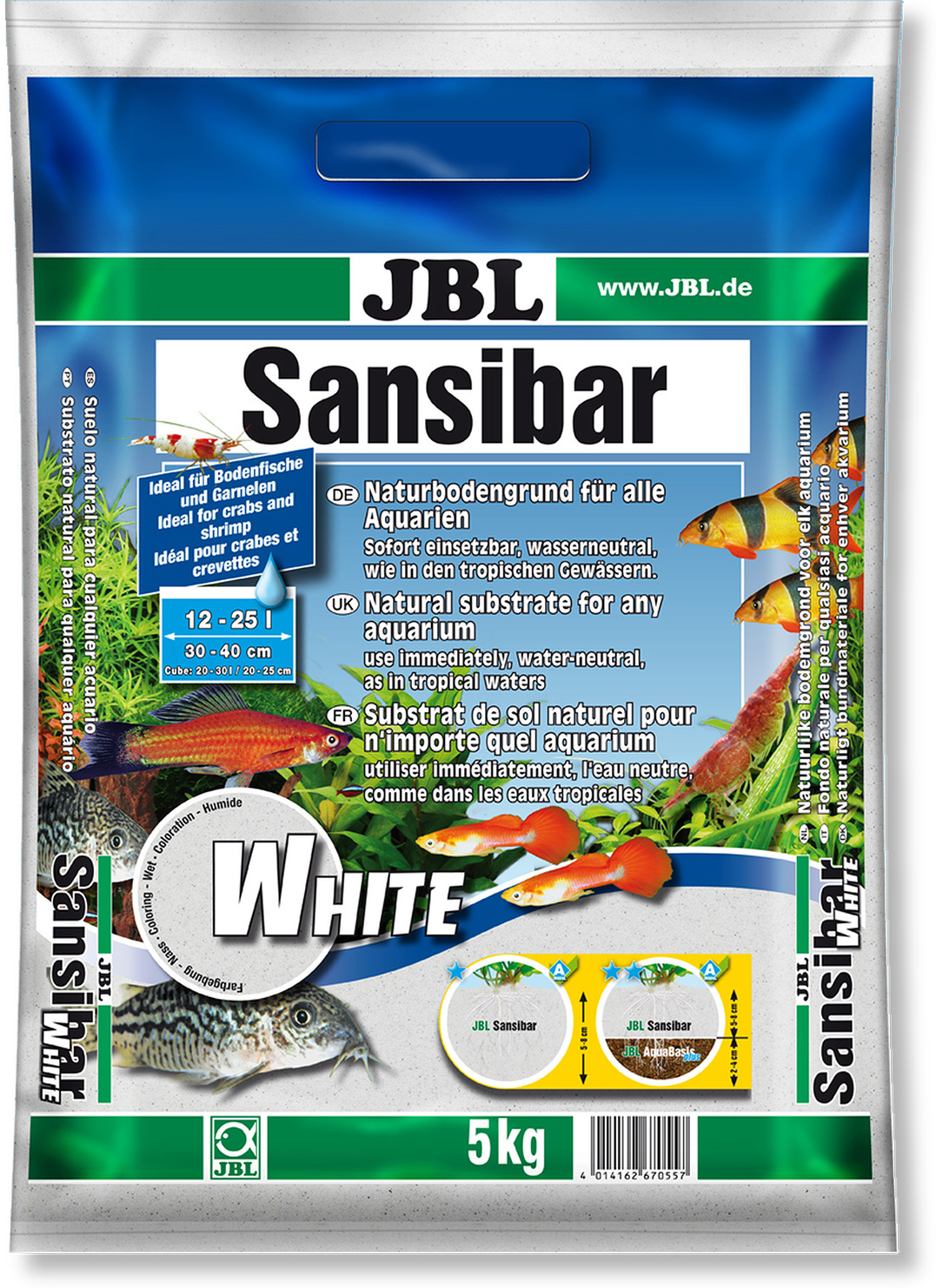 JBL Sansibar White substrat alb natural pentru acvariu