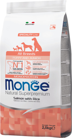 Monge Speciality Line Dog Puppy & Junior Monoprotein Salmon with Rice