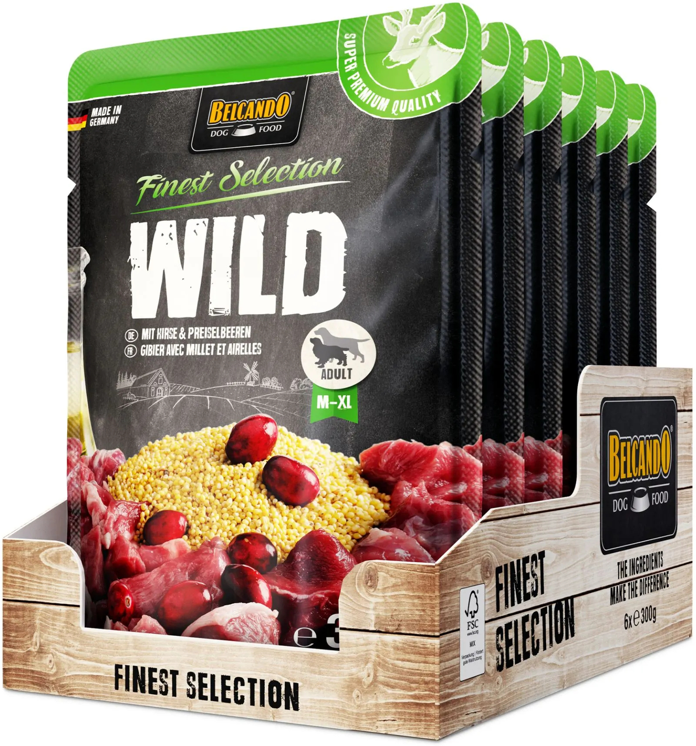 Belcando pliculeț cu carne de vânat, mei și merișoare - zoom