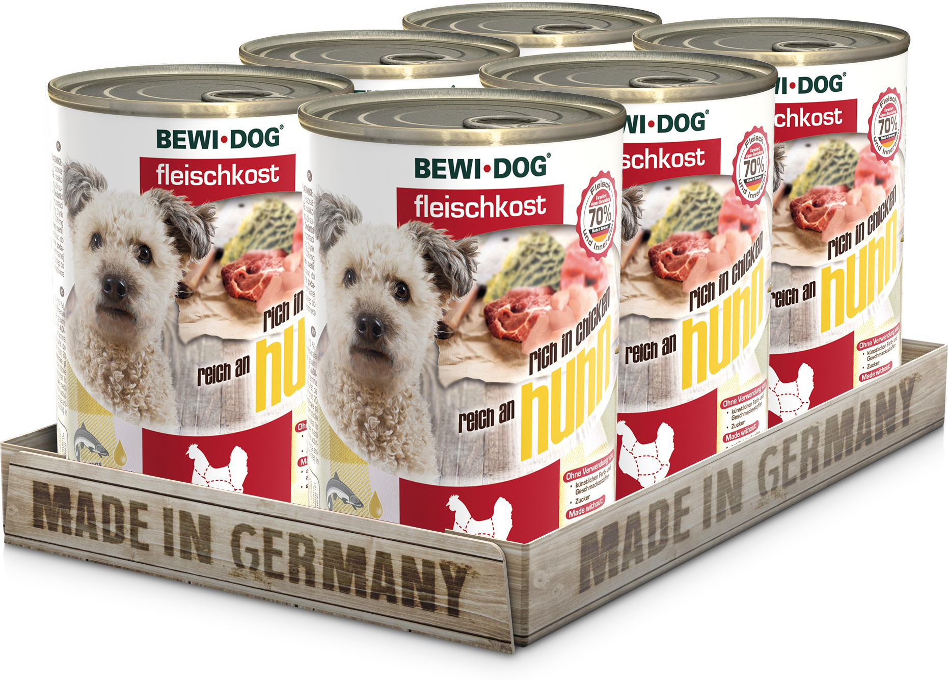 Bewi-Dog conservă bogată în carne pură de pui - zoom