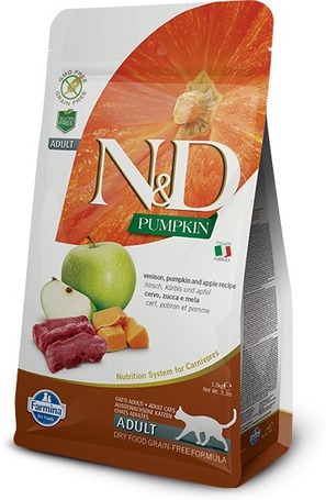 N&D Cat Grain Free szarvashússal, sütőtökkel és almával