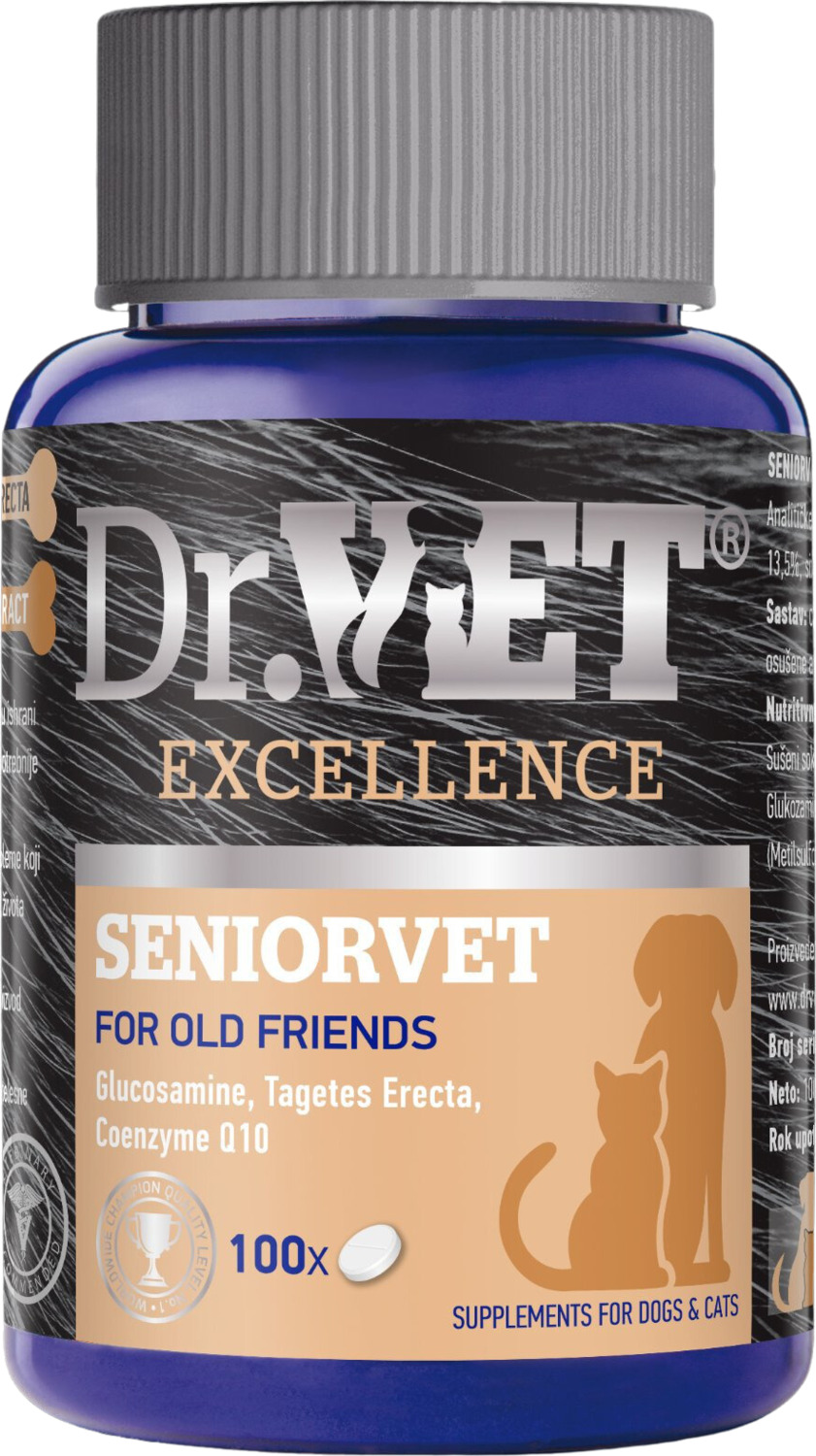 Dr. Vet Seniorvet tablete pentru sprijinul animalelor de companie îmbătrânite