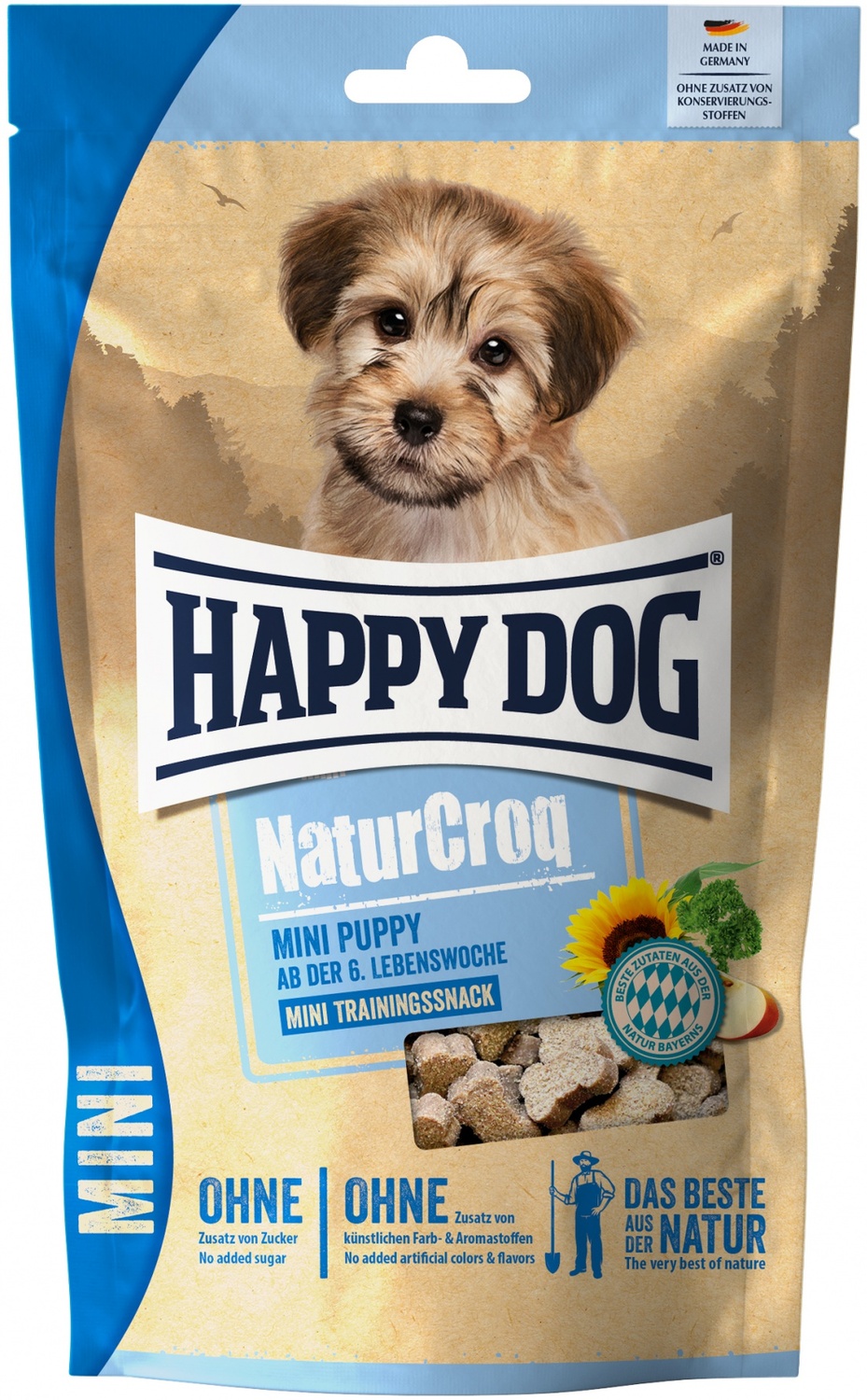 Happy Dog NaturCroq Mini Puppy AB Der 6 TrainingsSnack - Gustare recompensă de la 6 săptămâni de viață