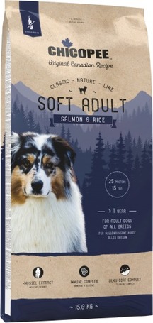 Chicopee CNL Soft Adult Salmon & Rice | Puha tápszemcsés eledel felnőtt kutyáknak lazachússal és rizzsel