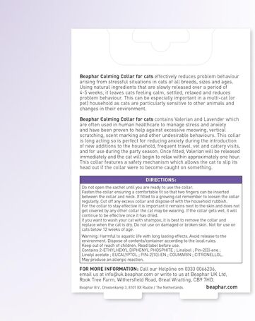 Beaphar Collier Calmant – Nyugtató hatású nyakörv macskáknak