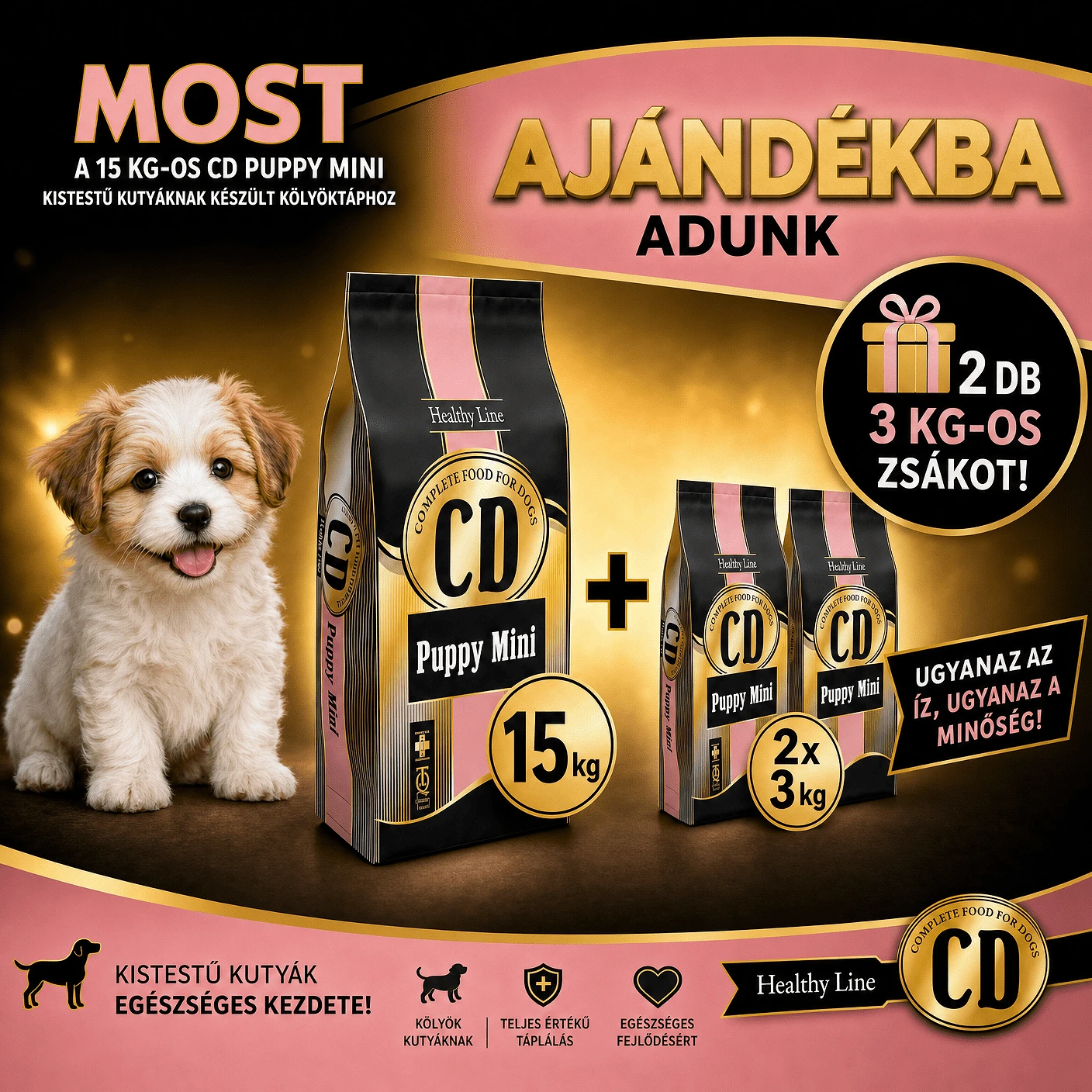 CD Puppy Mini kölyökkutyatáp ajándék zsákokkal