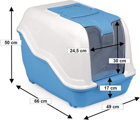 Netta Maxi kabrió tetős, könnyen tisztítható macska WC