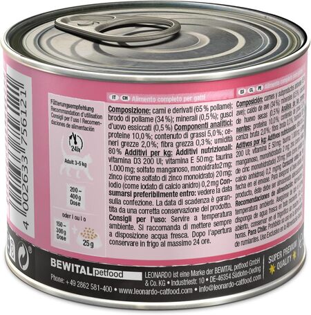 Leonardo szárnyashúsban gazdag konzerves macskaeledel