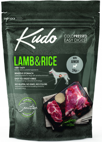 Kudo Junior Mini Lamb & Rice Low Grain | Bárányhúsos kölyöktáp kistestű kutyáknak