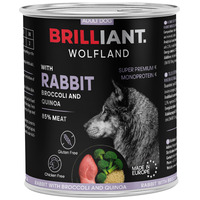 Brilliant Wolfland conserve premium pentru câini cu iepure și broccoli