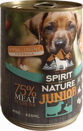 Spirit of Nature Dog Junior bárány- és nyúlhúsos konzerv növendék kutyáknak