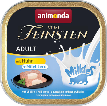 Animonda Vom Feinsten csirkehúsos macskaeledel tejes töltelékkel Animonda Vom Feinsten csirkehúsos macskaeledel tejes töltelékkel