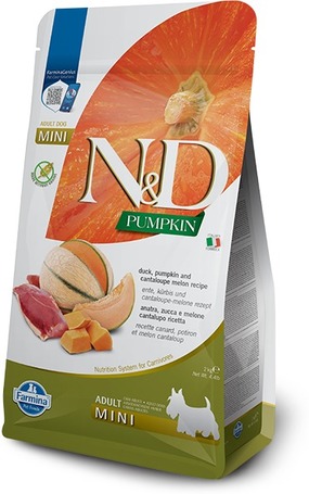 N&D Dog Grain Free Adult Mini sütőtök, kacsa & sárgadinnye kistestű felnőtt kutyáknak | Gabonamentes kutyatáp