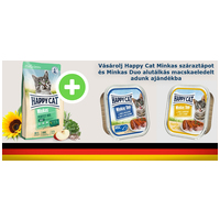 Vásárolj Happy Cat Minkas száraztápot és Minkas Duo alutálkás macskaeledelt adunk ajándékba