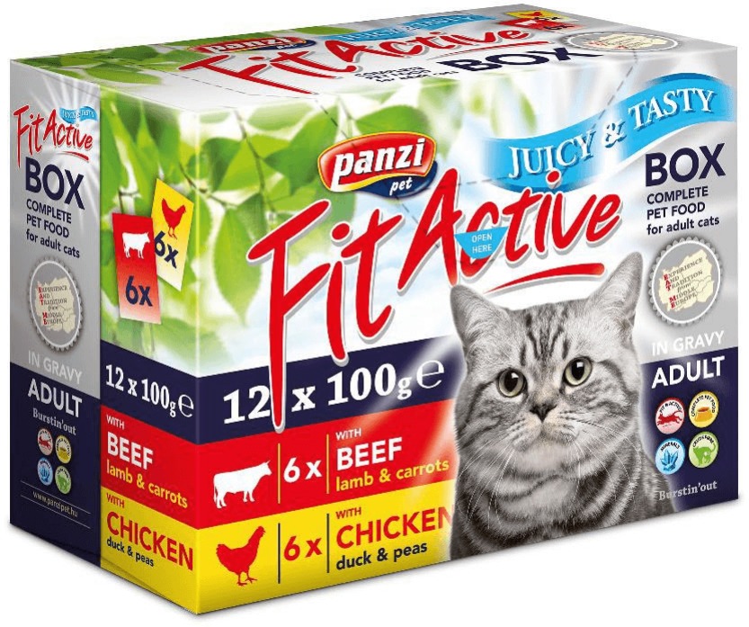 FitActive Fit-a-Box hrană pentru pisici la pliculeț în diverse arome - Multipack