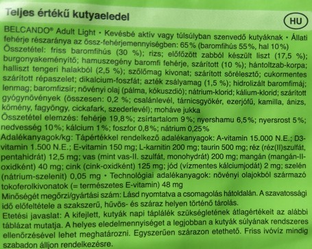 Belcando Adult Light száraztáp túlsúlyos kutyák részére
