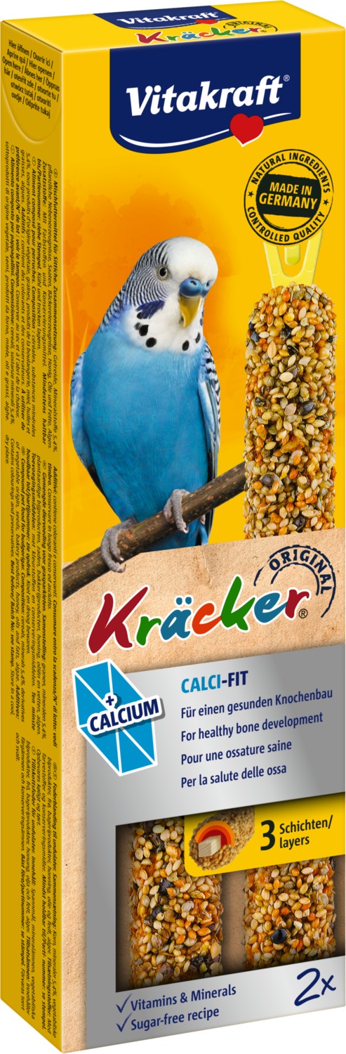 Vitakraft Kracker Calci Fit - Dublu baton cu calciu pentru papagali ondulați